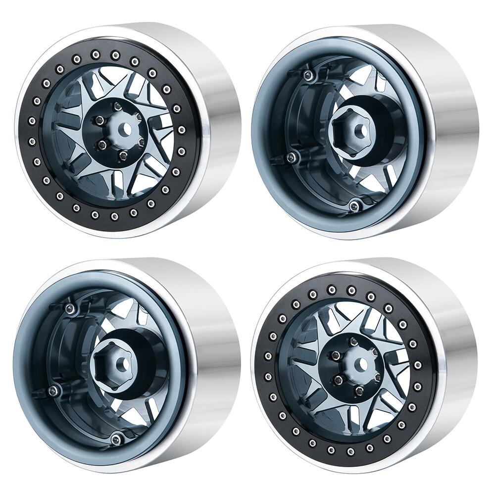 INTEGY 1.9" High Mass Alloy Wheels For RC Crawlers - CNC Machined Beadlock Wheels, Set Of 4