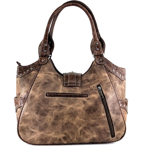Justin West Western Floral CCW Stud Buckle Concealed Carry Handbag Purse Set - Picture 15 of 131