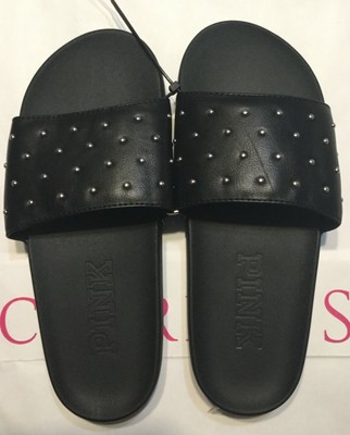 pink double strap slides