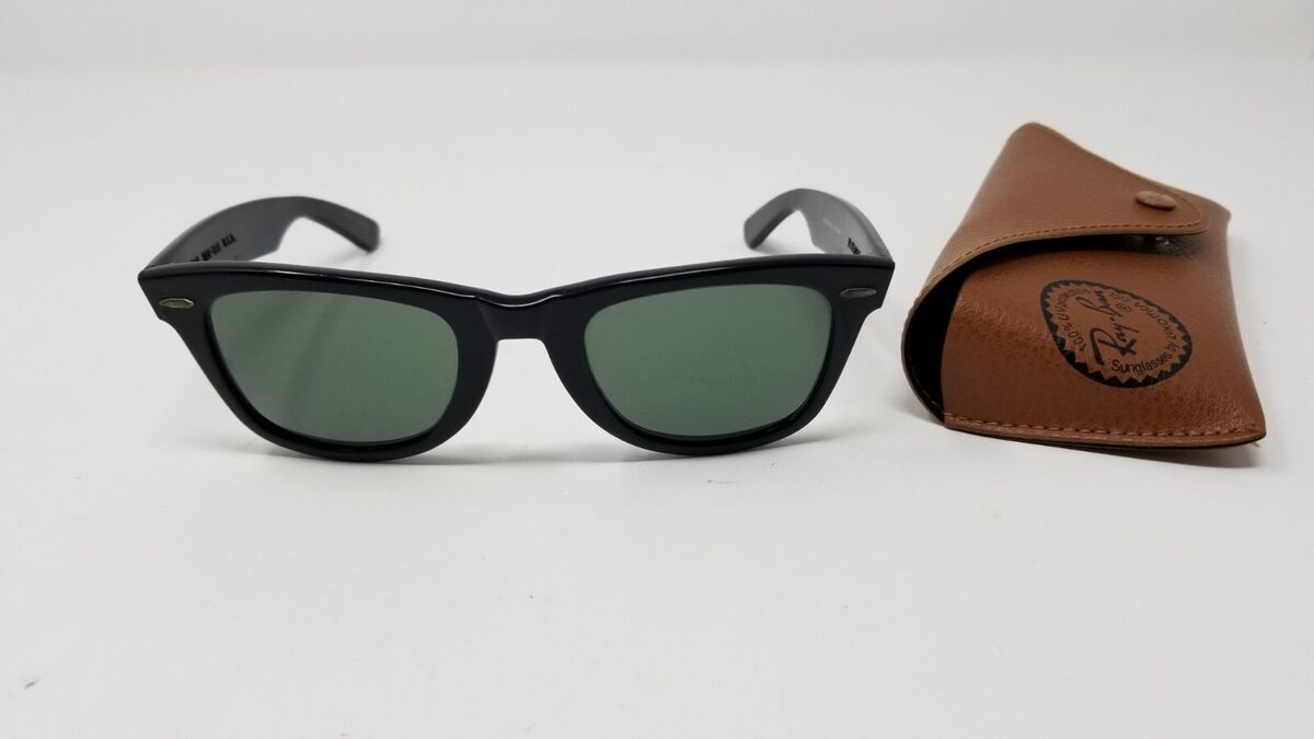 VINTAGE B&L RAY-BAN USA L2009 PVAW BLACK EBONY WAYFARER VINTAGE B&L RAY-BAN USA L2009 PVAW BLACK EBONY WAYFARER