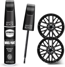 Matte Black Rim Touch up Paint - Wheel Repair Kit Curb Rash, Quick and Easy Whee