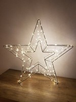 120 Led Draht Stern Silber Groß Innen Und Aussen IP44 55X58X6Cm Warmweiß 84940