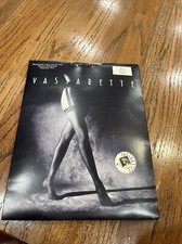 Vassarette Romantic Lace All-in-one Garter Stocking Shadow Toe Size Small Black