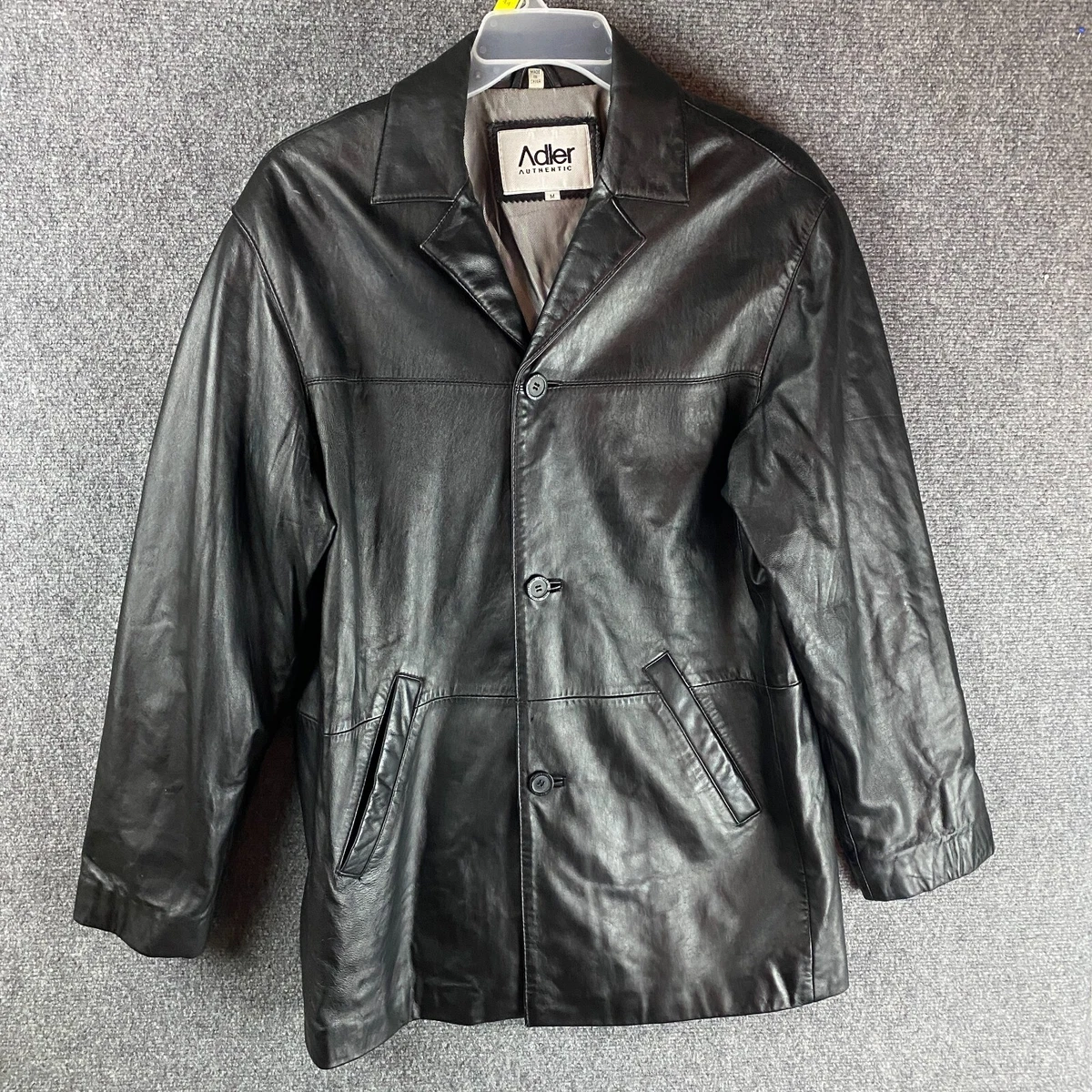 Adler Leather Jacket Medium Men's Adults Black Long Sleeve Outerwear M |  eBay