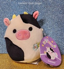 Squishmallows Conner the Cow with Flower 4" NWT Spring Springtime Easter