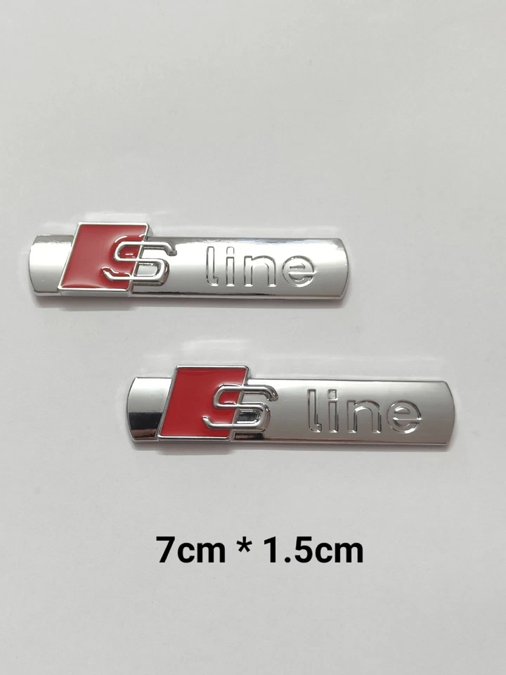 2 Logo S Line Emblème Badge Adhésif Sline Métal Chrome