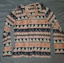 O'Neill Sierra Tribal Fleece  Women's Medium 1/4 Quarter Zip Pullover Sweatshirt