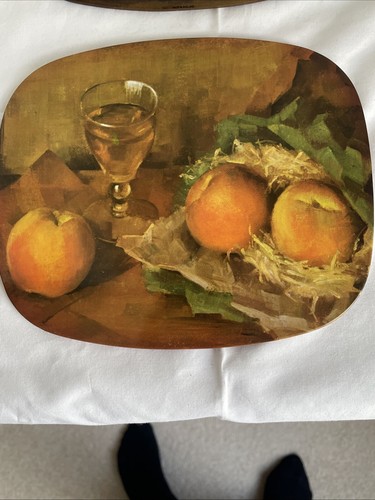 6 x Vintage Worcester Ware Savoy-Table Mats Fruit & Wine Glass /DESSERT USED! - Picture 5 of 10