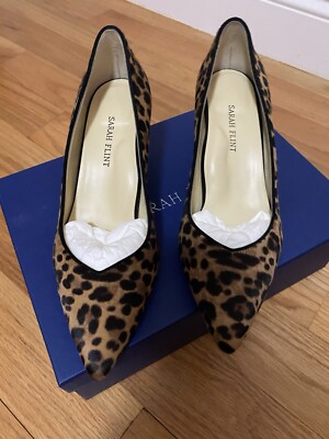 Sarah Flint Perfect Emma Brown Leopard Haircalf Pump 2'' Heel Women's 40 US 9-9.5