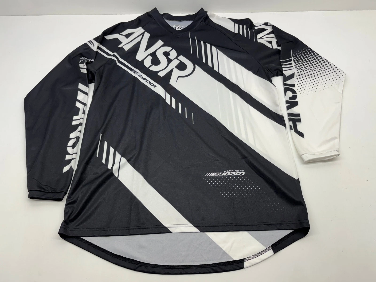 Answer Men's Jersey Large White Black L Riding Shirt Apparel Gear Motocross MX