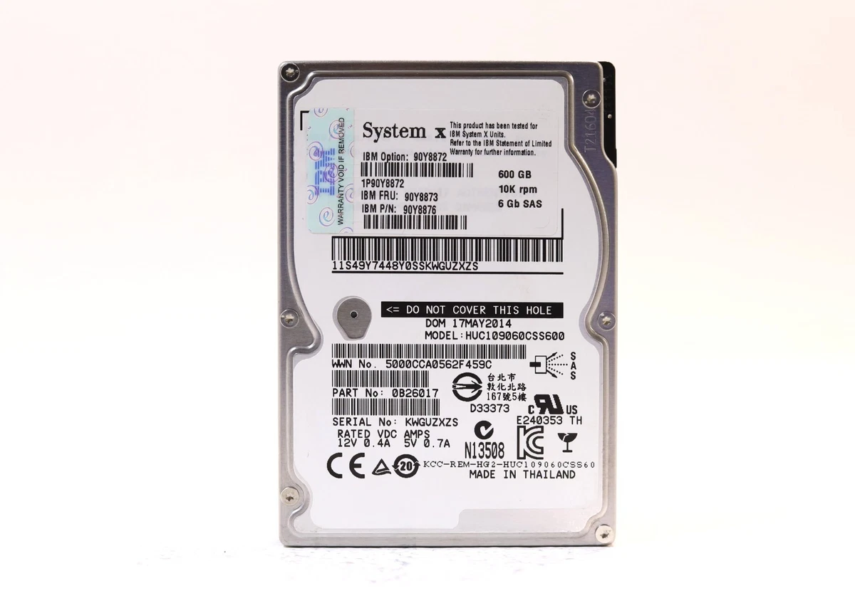 IBM 2.5 in Form Factor Internal Hard Disk Drives 600 GB Storage