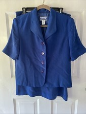 VTG Pendleton Classic Cobalt Blue Jacket  Skirt Suit Set Women  s 8 Silk Lined