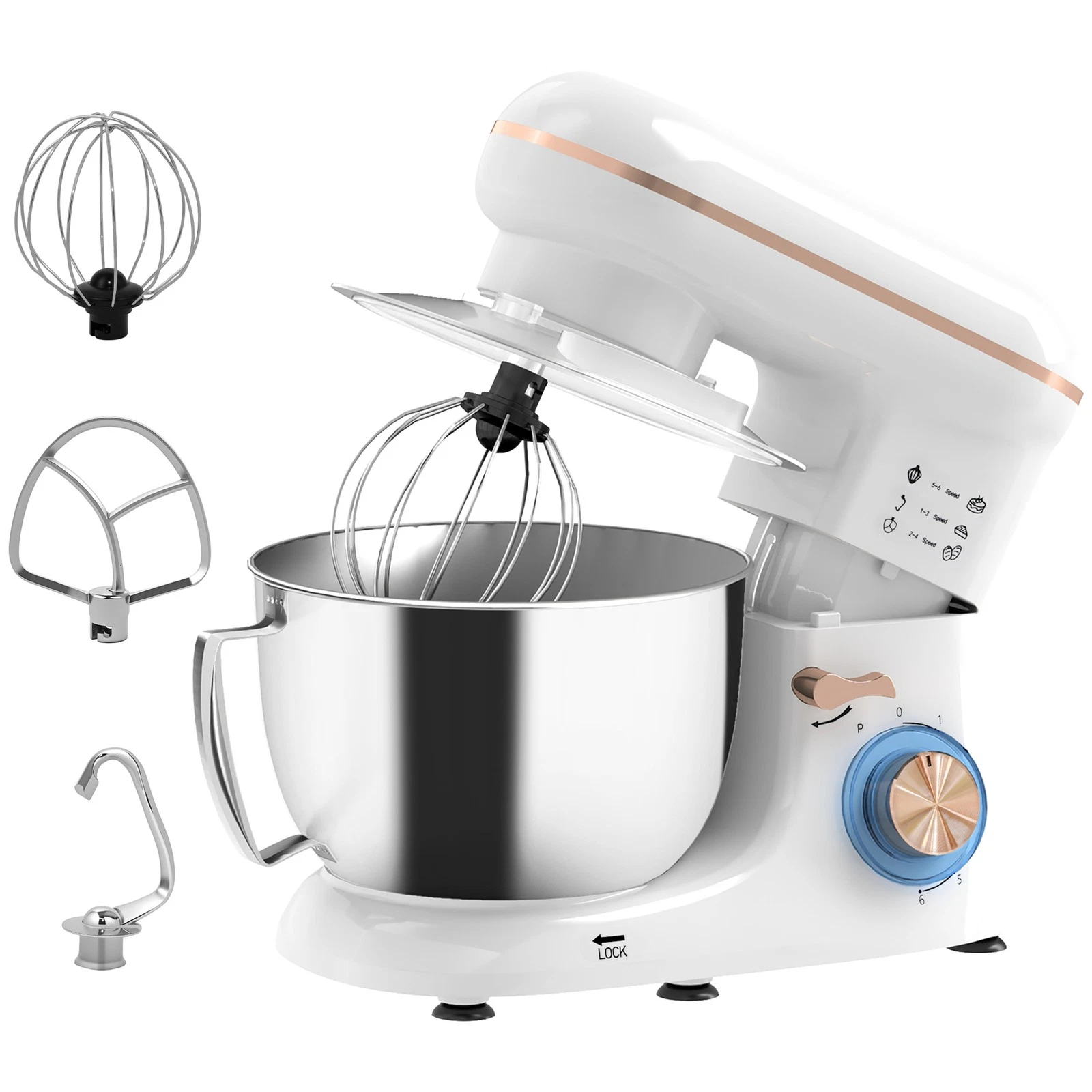 HOMCOM Electric Stand Mixer, 4.5L Food Mixer with Dough Hook, Whisk, White
Opens in a new window or