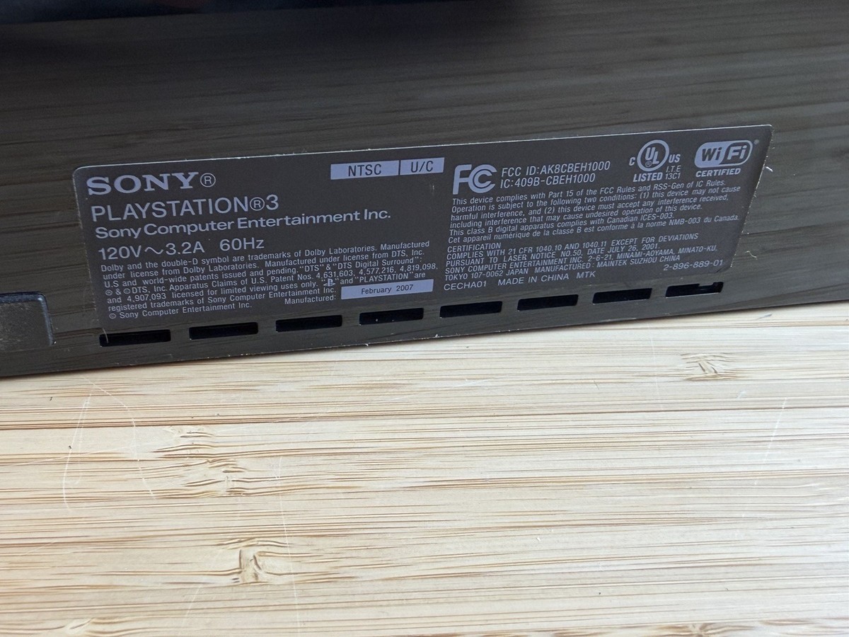 Sony PlayStation 3 PS3 CECHA01 Backward Compatible 60GB Numbers Sony PlayStation 3 PS3 CECHA01 Backward Compatible 60GB Numbers