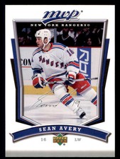 2007-08 Upper Deck MVP #221 Sean Avery New York Rangers