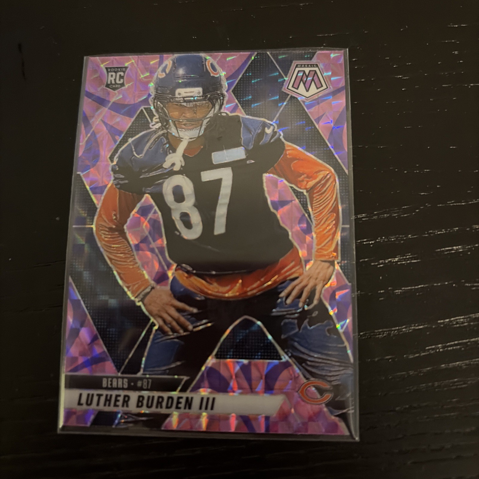 2025 Panini Mosaic Luther Burden III Reactive Purple #383 RC - Chicago Bears