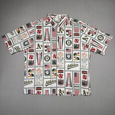 Reyn Spooner Oakland A’s Americana Button-Up Shirt Men’s XL White MLB Baseball
