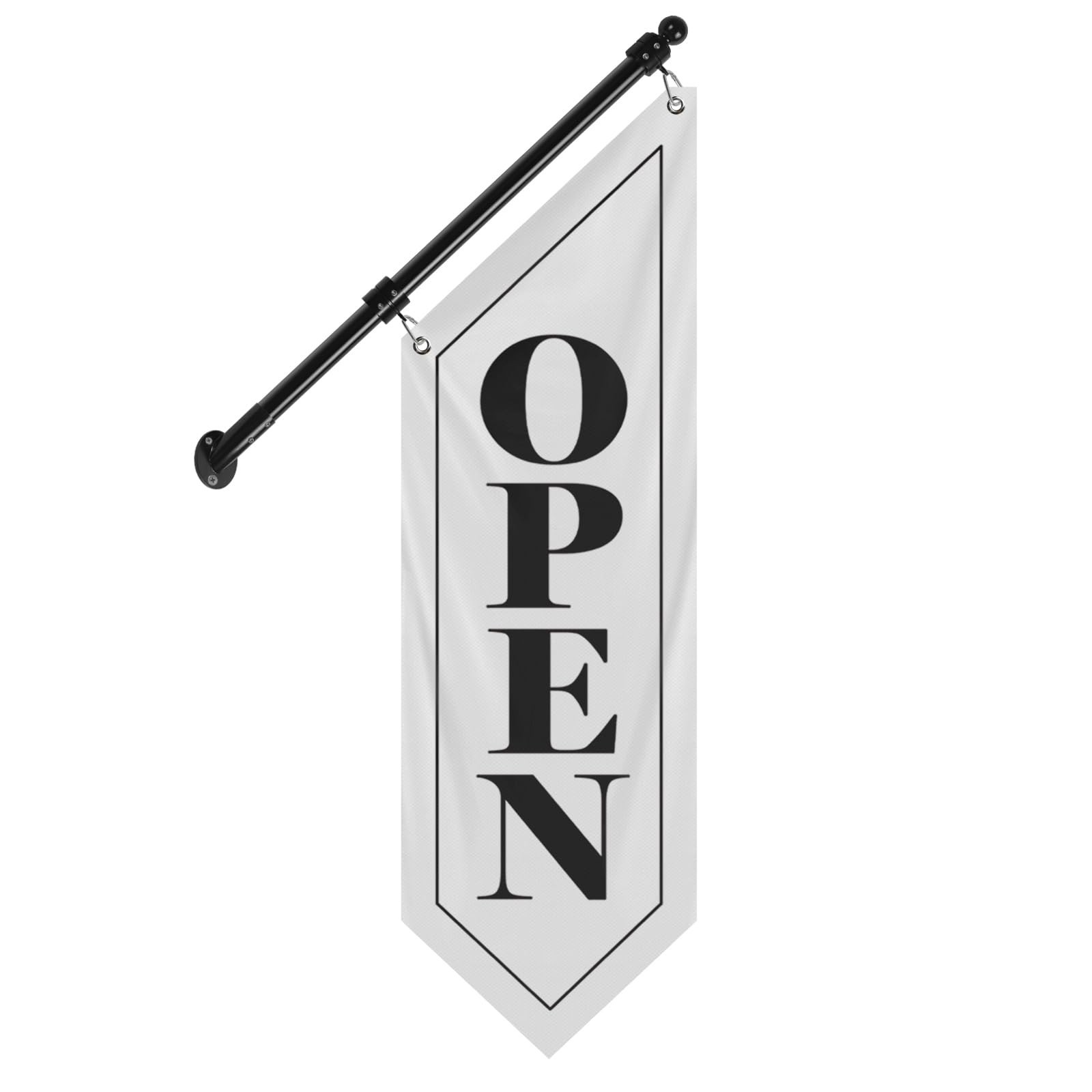 Double-Sided Open Flag with Pole Kit, 12