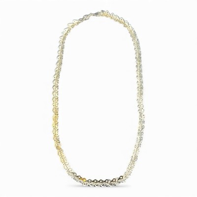 Beautiful Milor Signed Layered Flutter Link 19 Inch 925 Silver Chain Necklace