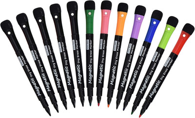 Browill Magnetic Dry Erase Markers, Fine Tip Low Odor Whiteboard Markers for Kid