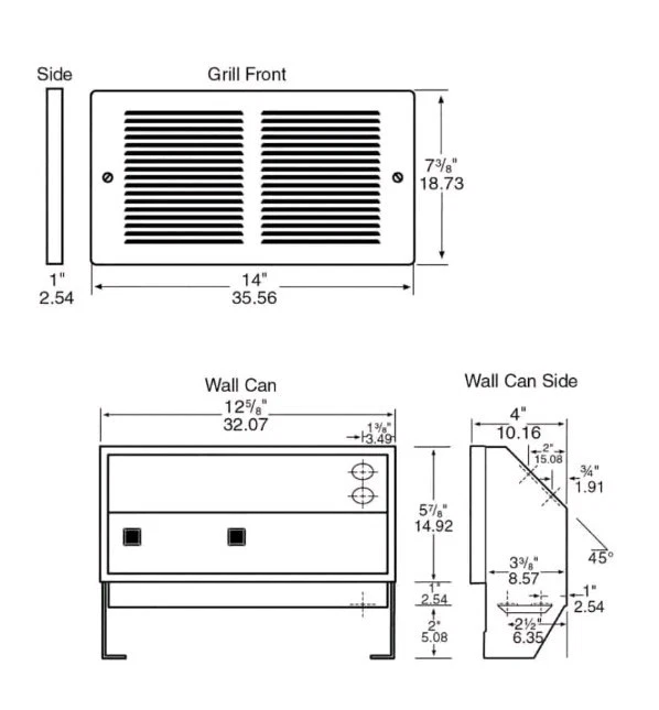 Cadet RM162 • PN 00426 • 240V / 1600W • In Wall Heater • No Thermostat • New! - Image 3 of 4