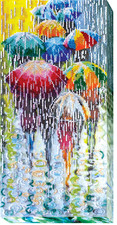 Bead Embroidery Kit "Cheerful umbrellas" Stitching Handmade Beadwork