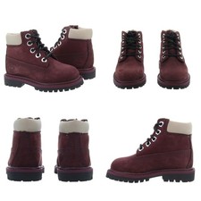 Timberland Toddler PREMIUM 6 INCH WATERPROOF Burgundy Nubuck Boots Size 4-5 NIB