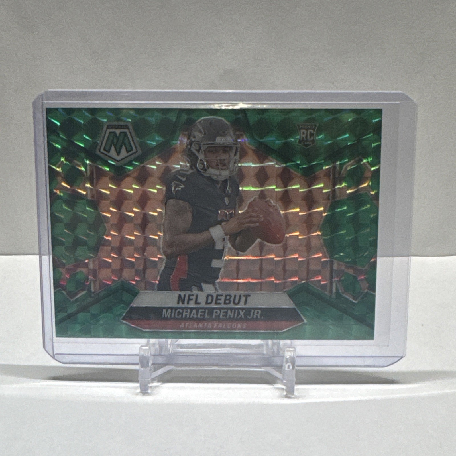 MICHAEL PENIX JR. 2024 MOSAIC NFL DEBUT ROOKIE GREEN MOSAIC PRIZM RC Q5111