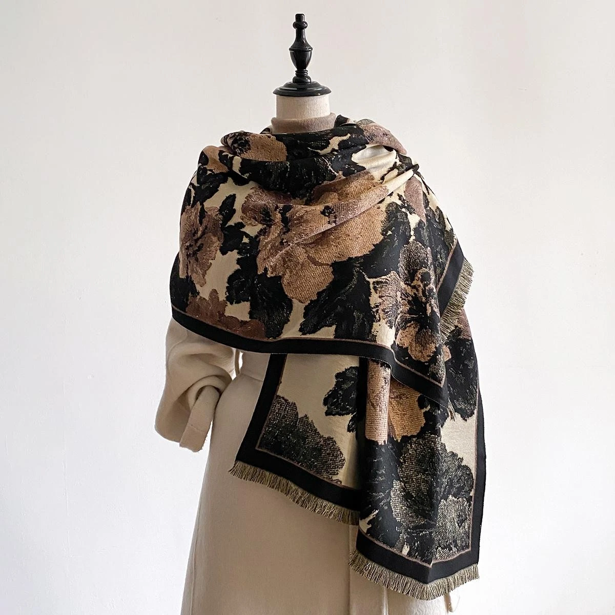 Women Winter Thick Faux Cashmere Scarf Luxury Warm Blanket Shawl Fashion Wrap
