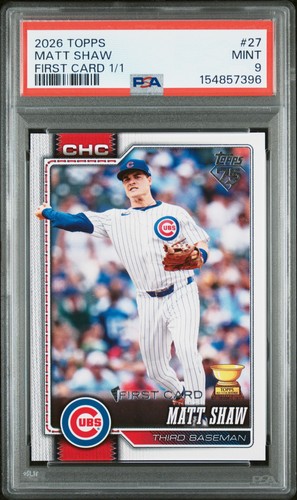 2026 TOPPS FIRST CARD 1/1 #27 MATT SHAW 1/1 PSA 9