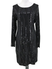 Karen Kane Dress Womens Large Black Sequins Lined Stretch Knit Party Cocktail