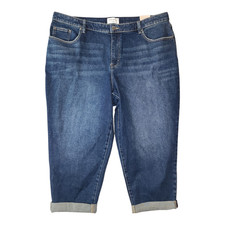 Lane Bryant Jeans NWT Womens Size 20 Blue Denim Mid Rise Boyfriend Capri