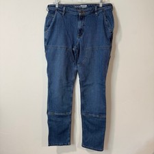 Carhartt Womens Jeans Double Front Knee Relaxed Fit Carpenter Blue Denim 12 Tall