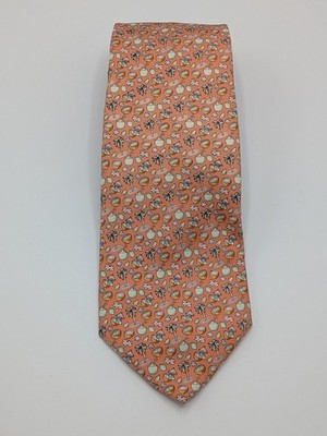 Vineyard Vines Pina Colada Coconut Tropical Drink Alcohol Pink Peach Tie USA 62''