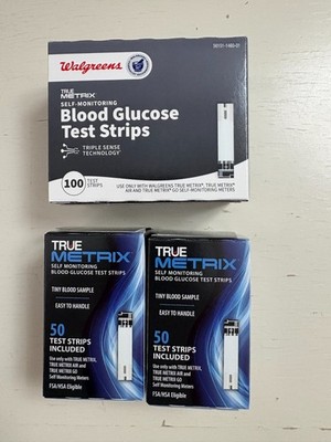 True Metrix Blood Glucose Test Strips x 200ct PLUS Lancets x 300ct NEW