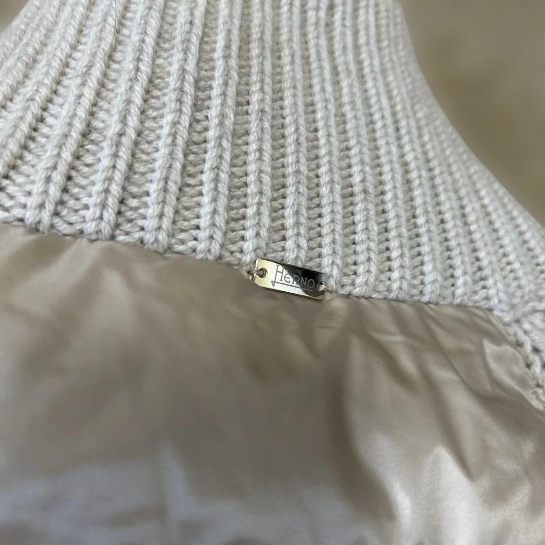Herno Wool Nylons Blend Down Jacket Beige Size 40… - image 4
