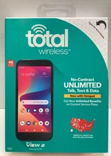 Total Wireless Blu View 2 4G LTE Prepaid Smartphone Black 32GB, Network Locked