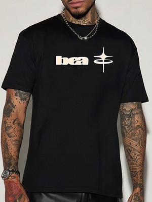 Mens Bea Graphic T-Shirt Casual Crew Neck Short Sleeve Summer Streetwear Tee