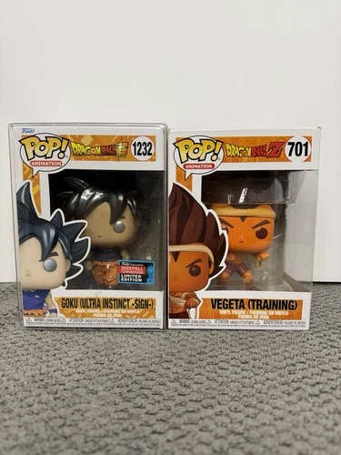 Funko Pop! Animation Dragon Ball Goku #1232 & Vegeta #701 2022 Fall Convention …