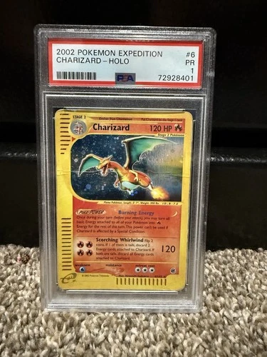 Pokémon TCG Charizard Holo Rare Expedition Base Set 6/165 PSA 1 2002 English