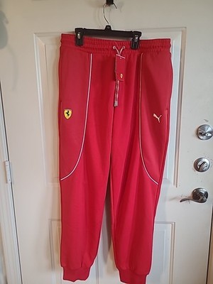 PUMA Scuderia Ferrari Race Sweatpants Red Mens Large Rosso Corsa 538165-02 NWT