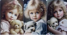 Swap cards Modern playing card back set of 3 Gorgeous little Girls
