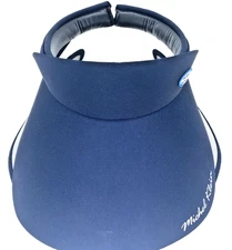 Michel Klein Paris Convertible Visor Sun Hat Blue Expand Retract Brim Shade x 2