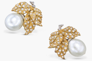 Authentic Pearl Earrings. 14 Karat gold plated. Cubic Zirconia.