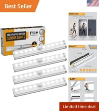 Instant Convenient Light Anywhere - 10 LED Motion Sensor Night Light Set of 4