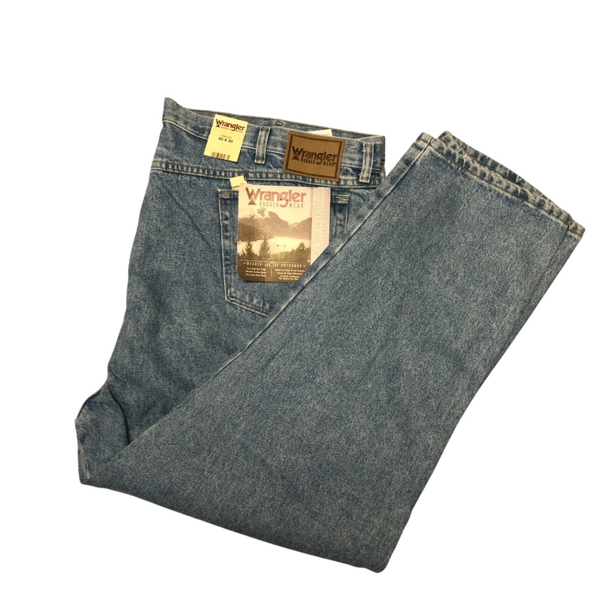 Wranglers Rugged Wear Jeans Mens Size 50x30 Classic Fit Straight Leg Denim  NEW