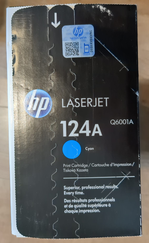 Kaseta z tonerem HP LaserJet 124A-Q6001A - cyjan - geniune, nowy, zapieczętowany - darmowa przesyłka - Zdjęcie 2 z 6