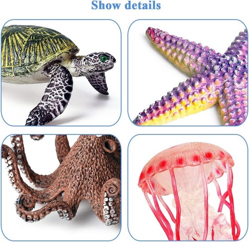 8pcs Sea Animal Figures, Realistic Ocean Animal Figurines Plastic Creature Toys - Picture 5 of 6