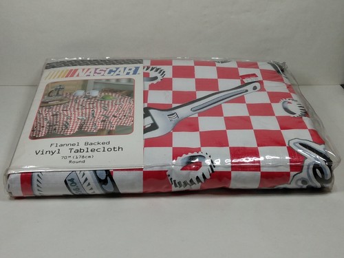 NASCAR TABLE CLOTH COVER 70" Round Racing Race Cars Flannel Back Reusable NEW - 第 4/4 張圖片