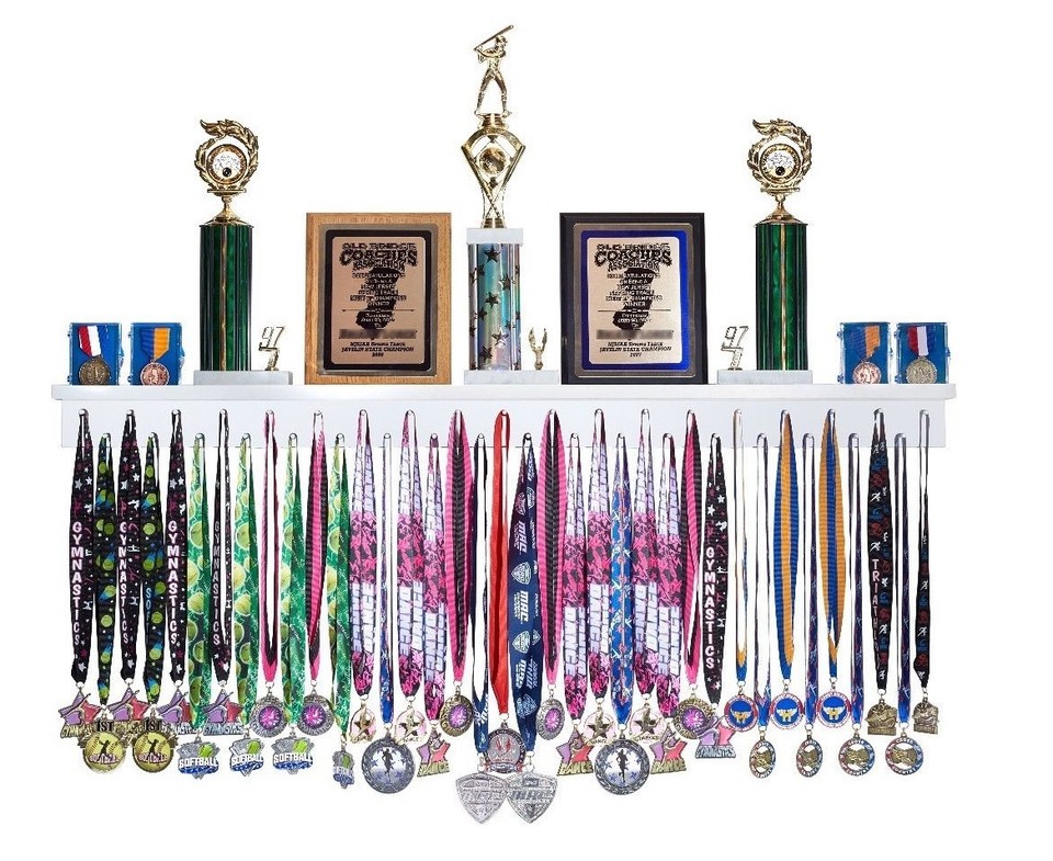 4' Premier Medal Hanger Display Rack, Trophy Shelf and Medal Holder | eBay